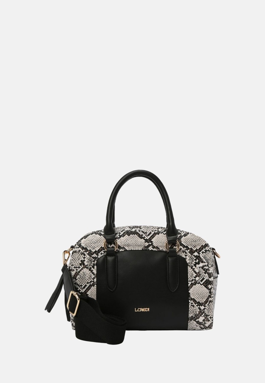 Bags L.Credi | Lacy Handle Bag Black / White ⋆ Loomisbag