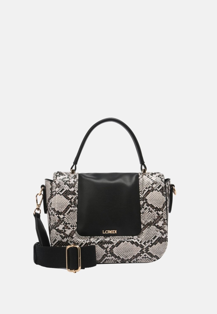 Bags L.Credi | Lacy Shoulder Bag Black / White ⋆ Loomisbag